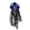 Dark Purple Skull Headband Lace Veil Gothic Hairband Stylish Skull Headwear  Halloween Party