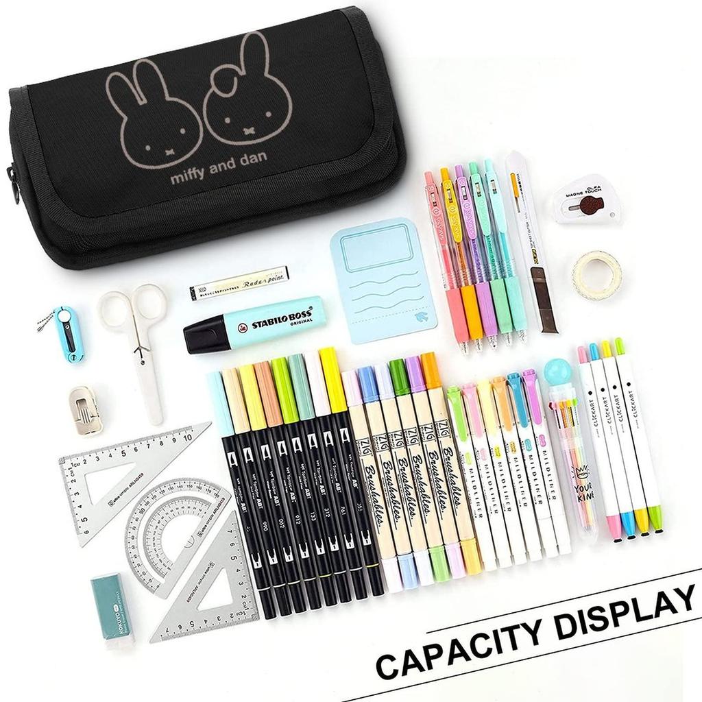 Miffy Pencil Large Stylish Pen Simple Tool Pencil Case for and Suitable for High and Working Elementary and Junior High School Students Case,