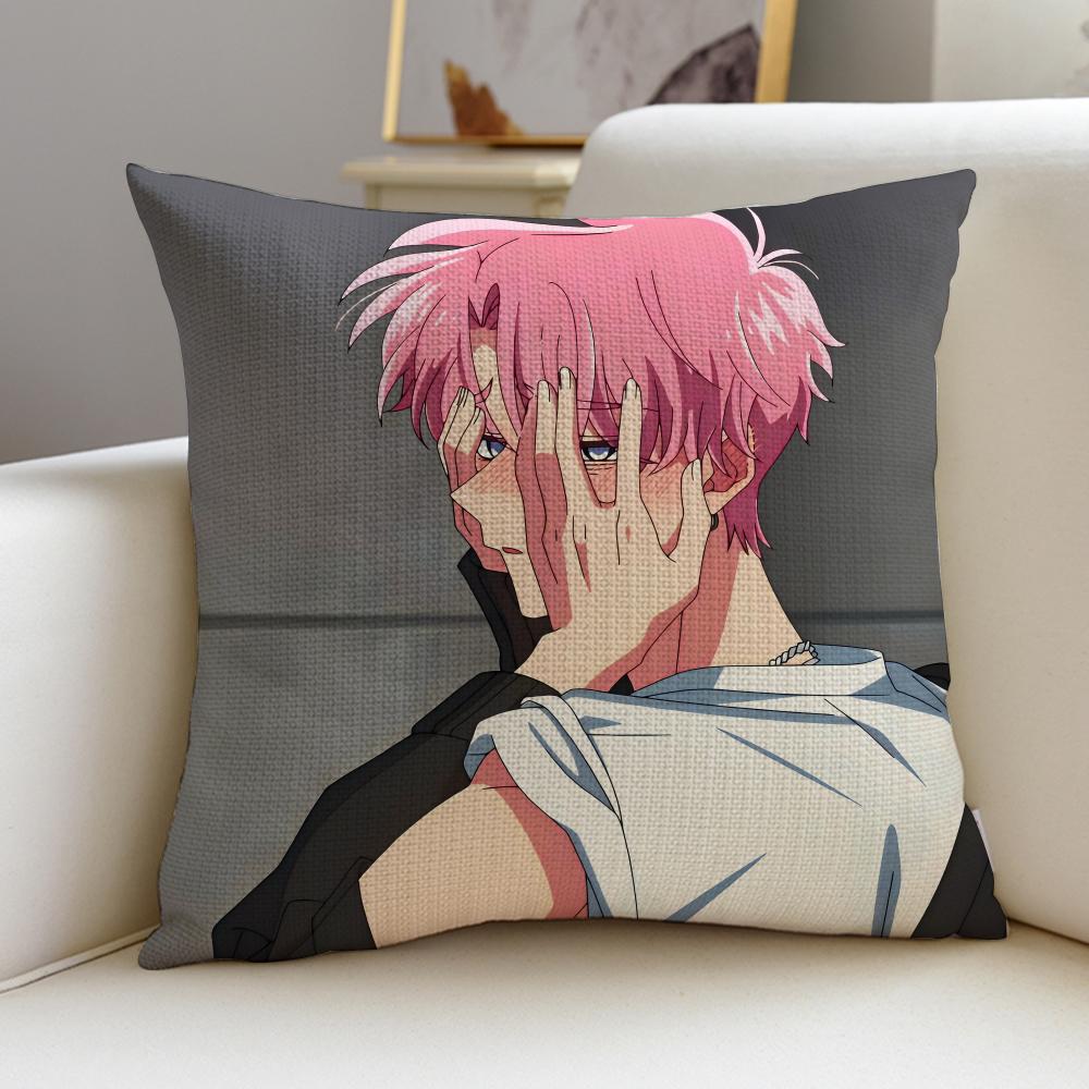 Romantic TTamons BSideS Cushion Cover Breathable and skinfriendly linen pillowcase square removable and washable cushion