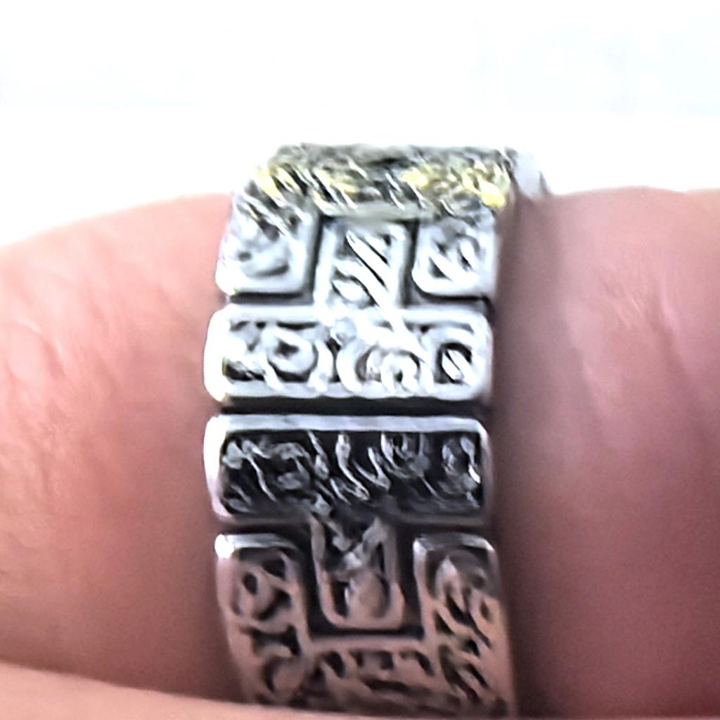 Antique Style Retro Chinese Grass Pattern Ring Women's Braided Ring Trendy Men's Open Ring