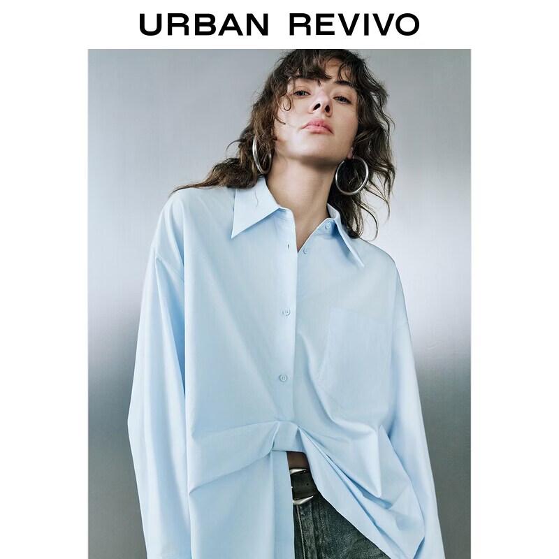 UR 2026 Autumn Irregular Pleated Long Sleeve Shirt