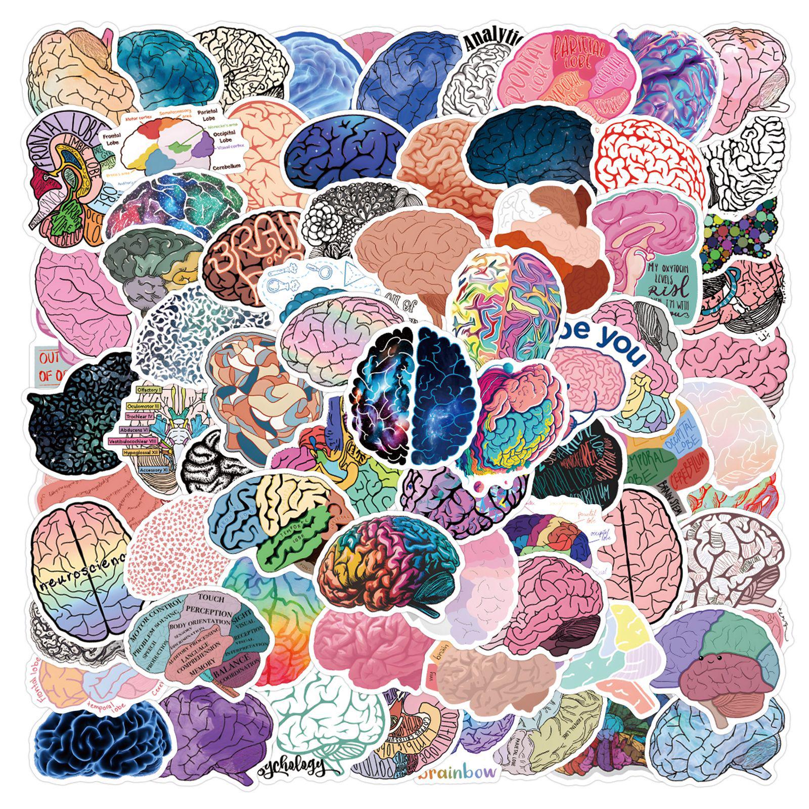 

110 Cartoon Brain Personality Graffiti Stickers for Suitcases and Tablets