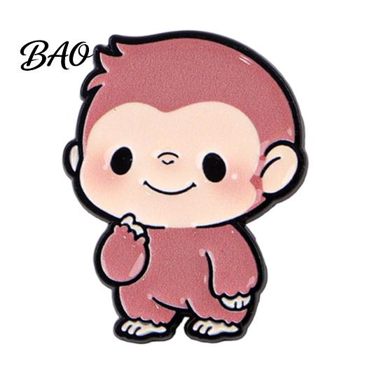 Cartoon Monkey Badge Brooch Pin, Enamel Design Lapel Bright Color Outfit with Wear-resistant Standard Safety Lightweight Accessory for Clothes