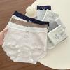 Women's Summer Cotton Jacquard Print 10A Bacteri Resistant Mid Waist Breathable Briefs