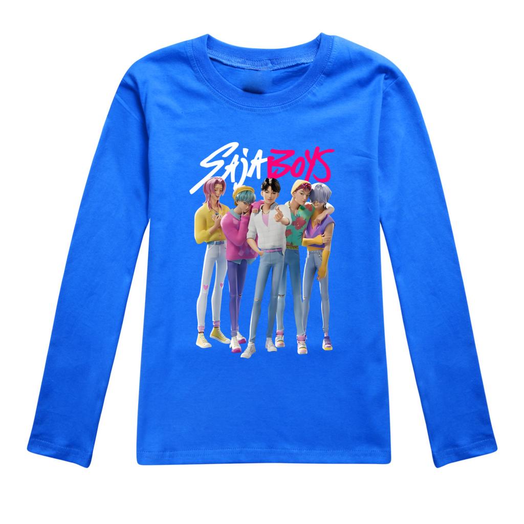 KPOP Łowcy Demonów Saja Chłopcy Koszulka Kreskówka Długi Rękaw Chłopcy Dziewczęta Nastolatki Ubrania Anime T-shirt Jesień Dziecięca Koszulka