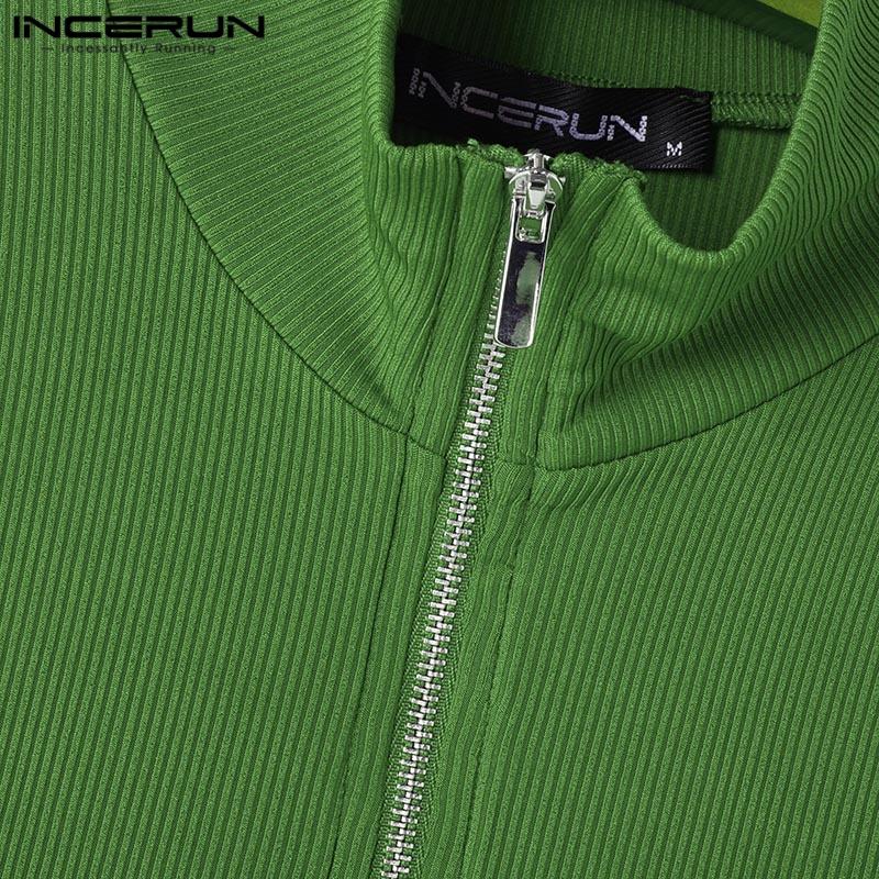 INCERUN Men Zip-up Mockneck Sleeveless Solid Color Summer Casual Tank Tops