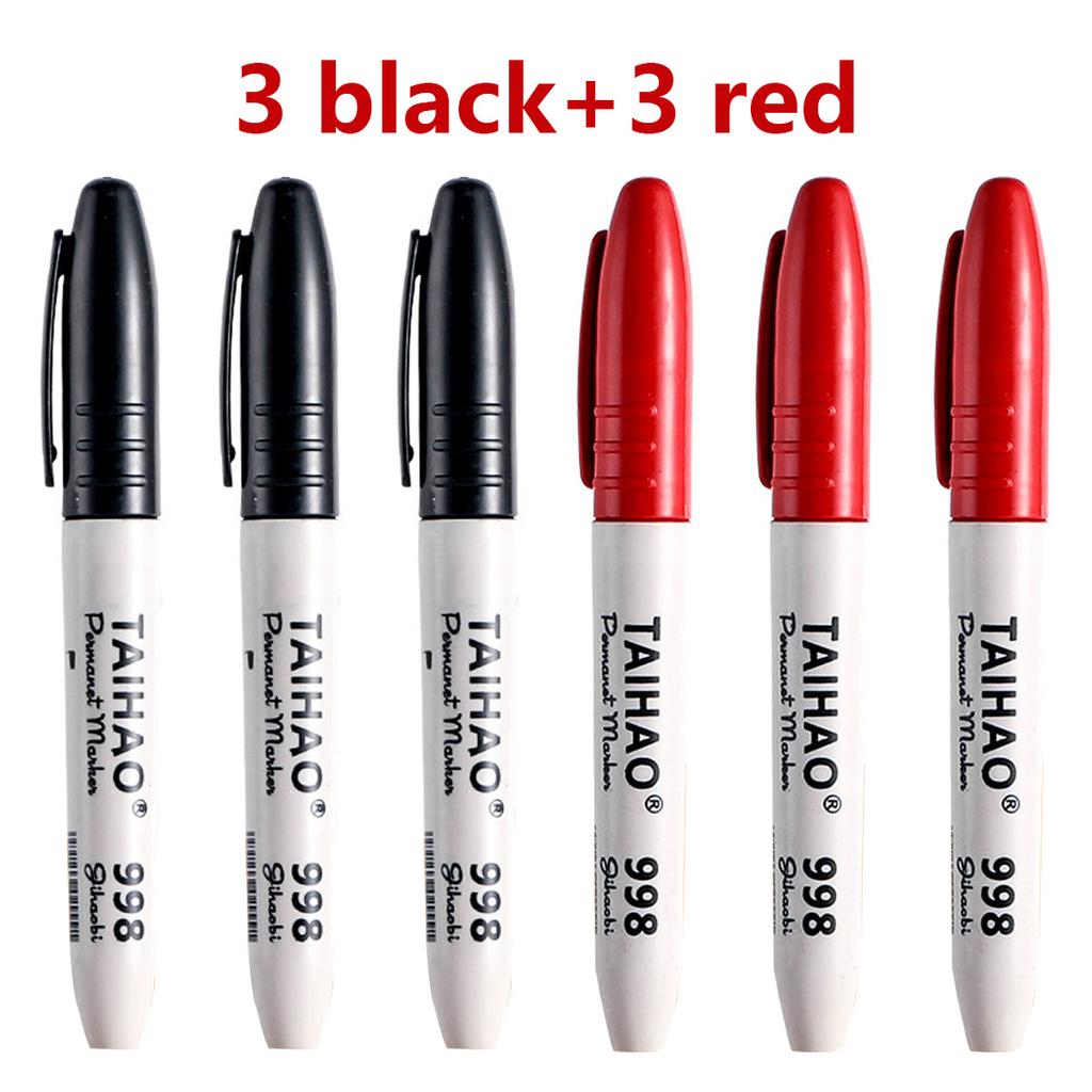 6/10pcs Mixed Oil-based Marker Pen Not Erasable Quick-drying Waterproof Marker School Students, Business Office Supplies