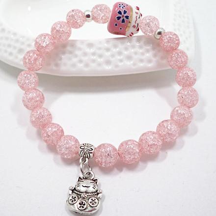 S447 popcorn stone crystal bracelet lucky cat bracelet pearl bracelet hand jewelry direct sales