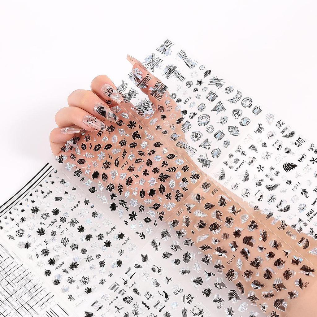 Gold 3D Self-Adhesive Full Cover Nail Stickers for Kids - Wearable Manicure Decals