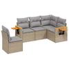 Vidaxl 5-Cz. Garden Furniture Set With Cushions, Beige, Poly Rattan