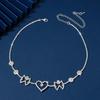 Trendy Butterfly Heart Rhinestone Necklace: Versatile Fashion for Banquets