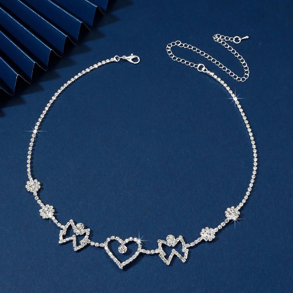 Trendy Butterfly Heart Rhinestone Necklace: Versatile Fashion for Banquets