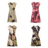 2025 Winter Silk Satin Print Dress: Elegant, Slimming, European and American Style for Women