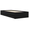 Bed Frame with Storage Black Oak 80 x 200 cm
