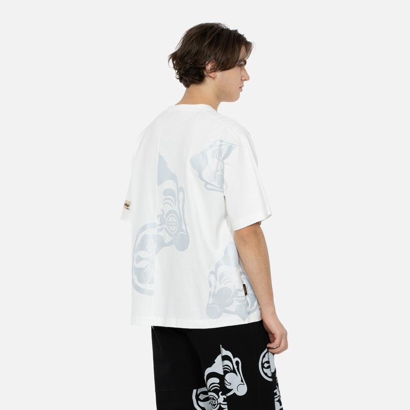 Evisu Buddha Head And Family Flower Print T-Shirt Men T-Shirts 2ESHTM4TS8082RXCT