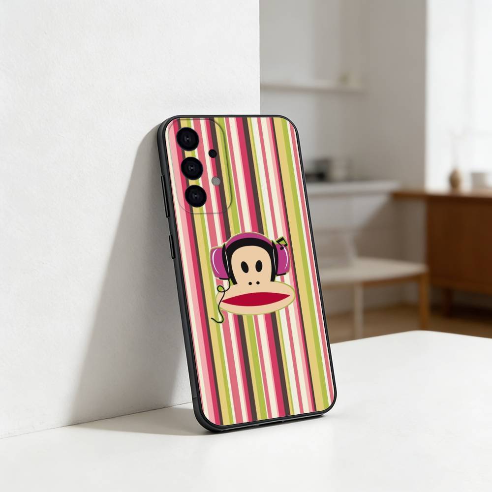 Cute Fun American Brand P-Paul Frank Phone Case For Samsung S25,S24,S21,S22,S23,S30,Ultra,S20,Plus,Fe,Lite Black Shell