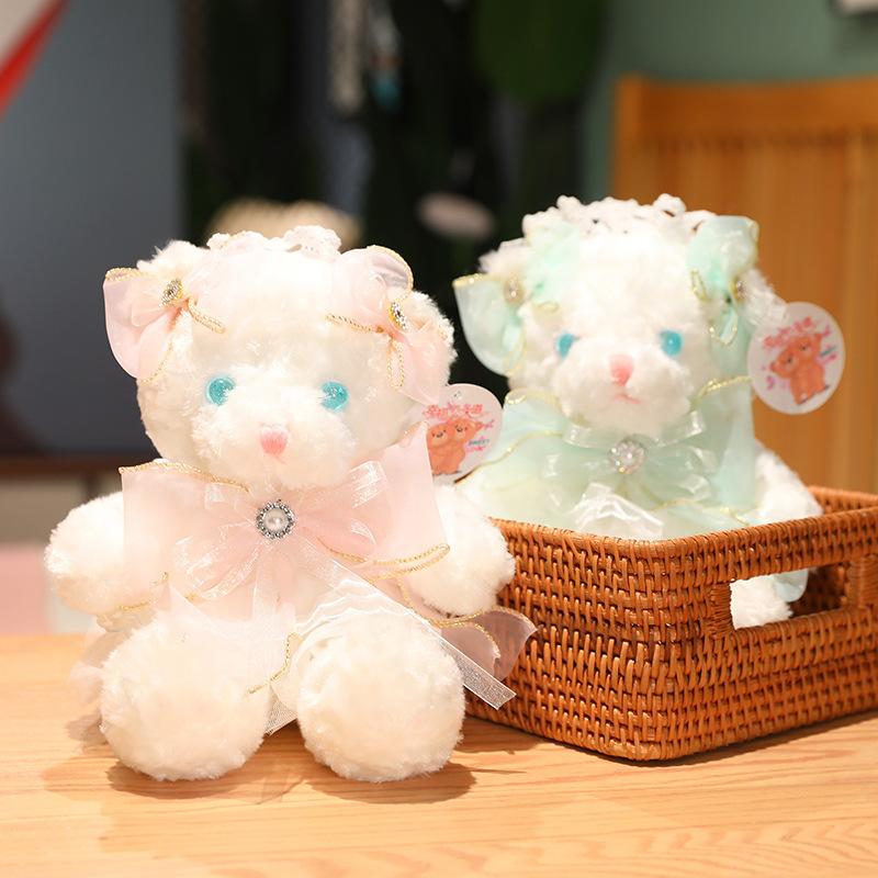 Cute Doll Scratcher Doll Sweet Rabbit Plush Toy Ribbon Bear Doll Wedding Sprinkle Doll