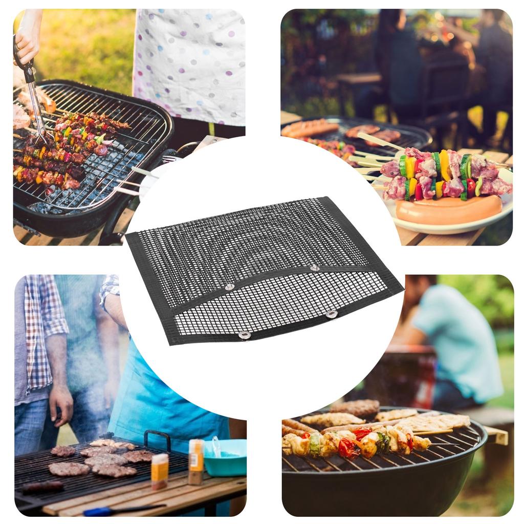 NonStick Grill Mesh Bag High Temperature Resistant BBQ Bag for Electric Gas Charcoal Grill(S )