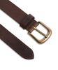 DOFFJASON Cowhide Vintage Cracked Leather Belt Brown