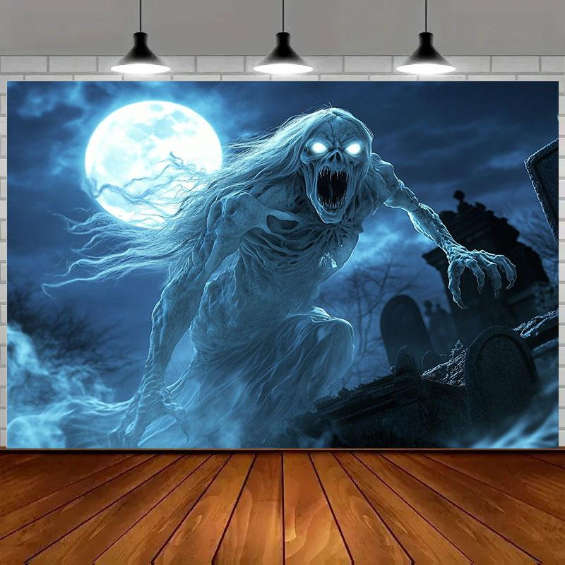 Halloween Horror Ghost Background Cloth: Ghosts Are Approaching, Creating the Most Terrifying Festive Atmosphere!