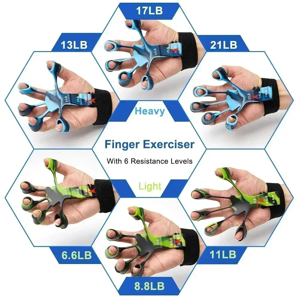Training   Exercise 6 Resistance Hand Expander Finger Grip Sport Gym Training Accessories Trainning  Exercise Gripster Fitness
