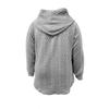 Damen einfarbiger Hoodie mit Wellenstich und aufgesetzter Tasche, lockere lässige Langarm-Herbst-Winter-Oberteile