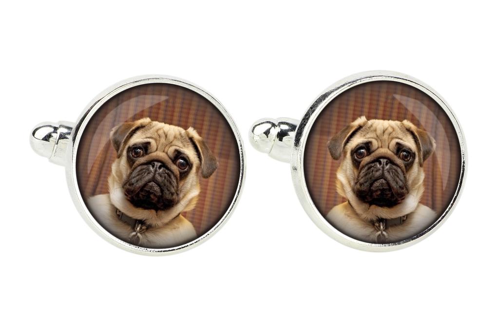 Pug - cufflinks and tie with your photo, a suit decoration, men's jewelry from the Art-Dog brand.