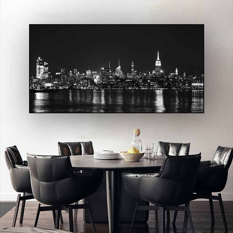 Toronto Skyline Landscape Wall Art Posters and Prints Alb-negru Toronto City View Canvas Painting Art Pictures Home Decor