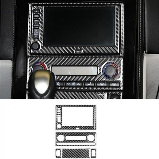 6Pcs For Chevrolet Corvette C6 Carbon Fiber Interior Central Console Cover Trim