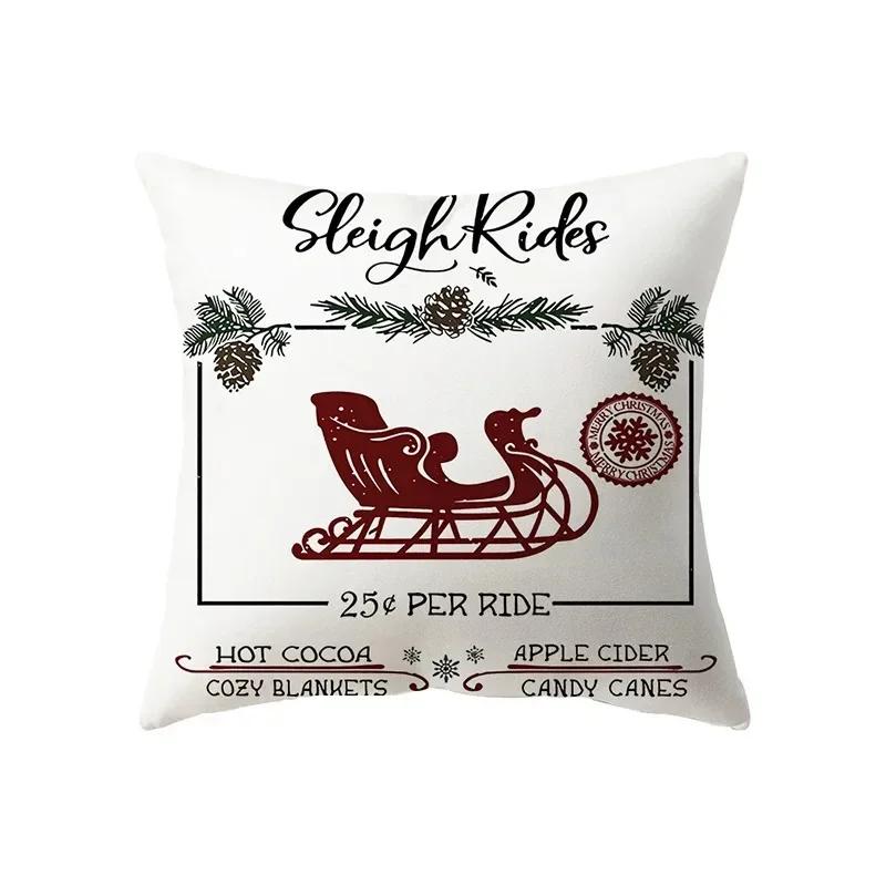 Christmas Theme Decorative Printed Pattern Cushion Cover Home Decoration Living Room Sofa Pillow X