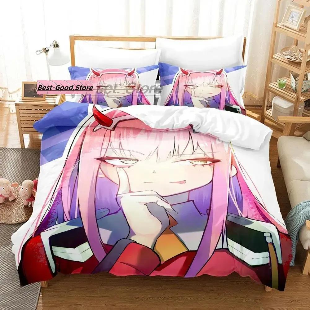 Darling In The Franxx Bedding Set Single Twin Full Queen King Size Bed Set Aldult Kid Bedroom Duvetcover Sets 3D bed sheet set