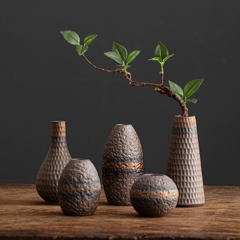 Chinese Vintage Ceramic Vase Hydroponic Flower Arrangement Container Living Room Office Dining Table Floral Vase Home Decoration