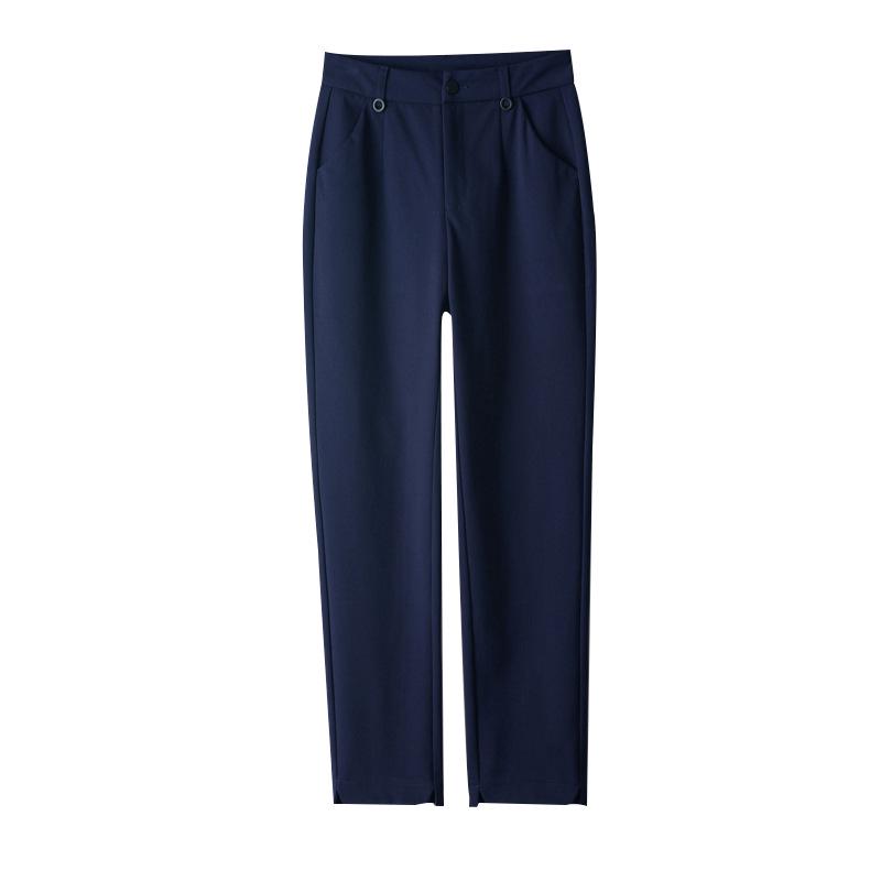 Women's High-Waisted Slim-Fit Straight-Leg White Pants for Summer