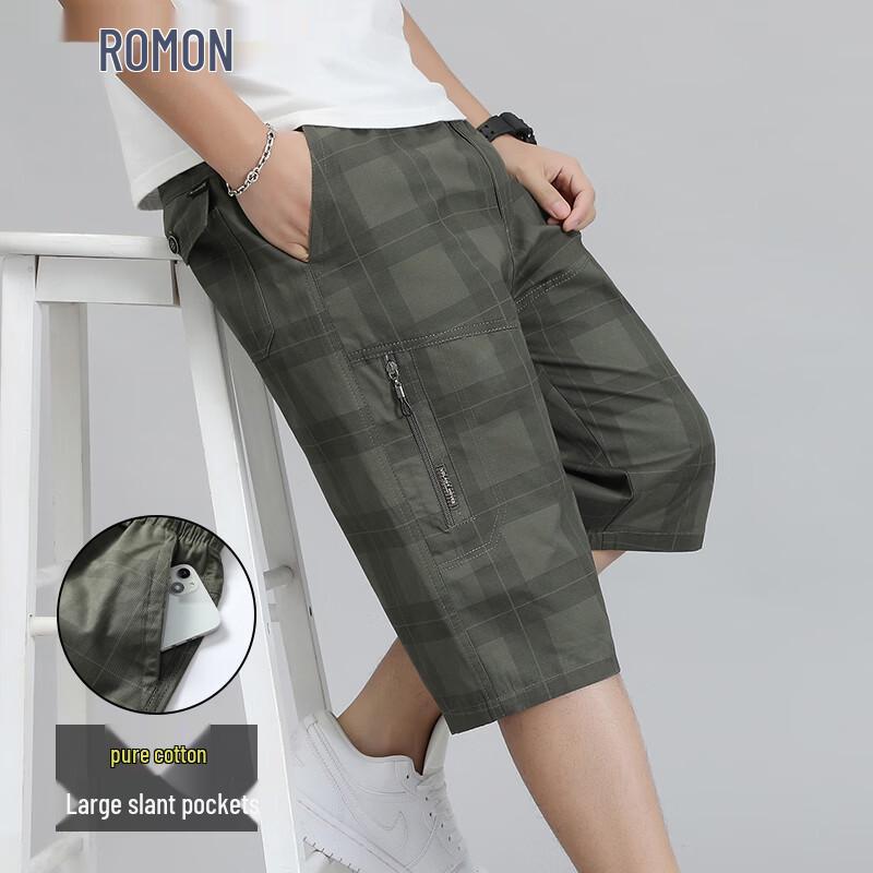 

ROMON Men s Loose Fit Summer Cargo Beach Shorts XL