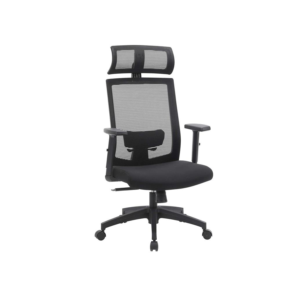 SONGMICS Office Chair, Desk Mesh Chair, Ergonomic Computer Chair, 360 Degrees Swivel Chair, Adjustable Lumbar Support, Headrest, and Armrests