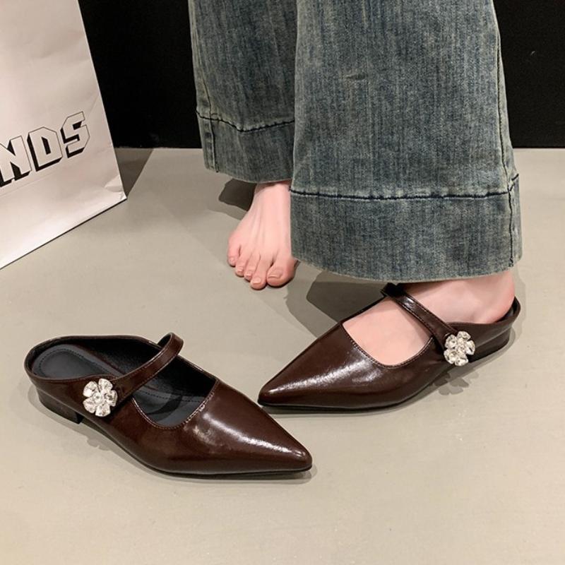 Women's Summer Outerwear Spring and Autumn New Korean French Style Temperament Silver Single Shoes Comfortable Thick Heel Sandal