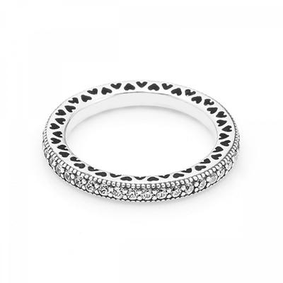 Pandora 190963cz טבעת כסף Signature Sparkling Heart Band