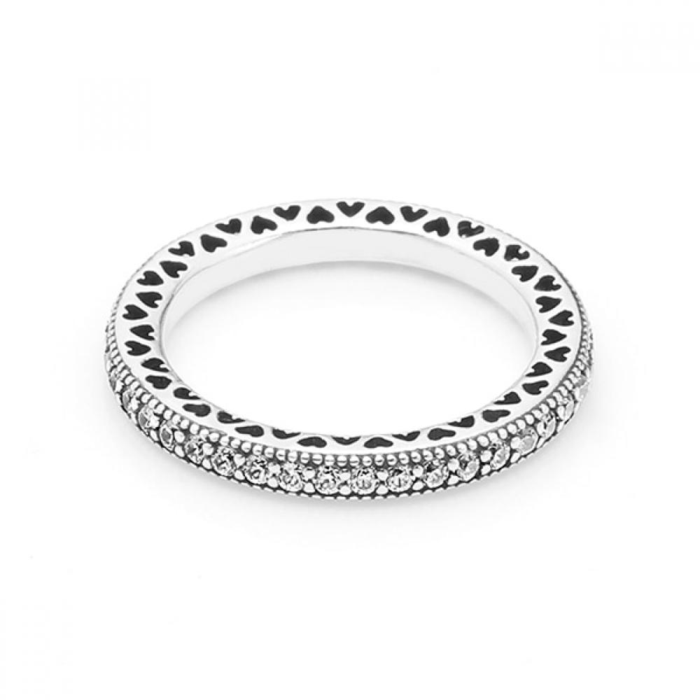 

Pandora 190963cz Signature Sparkling Heart Band Silver Ring