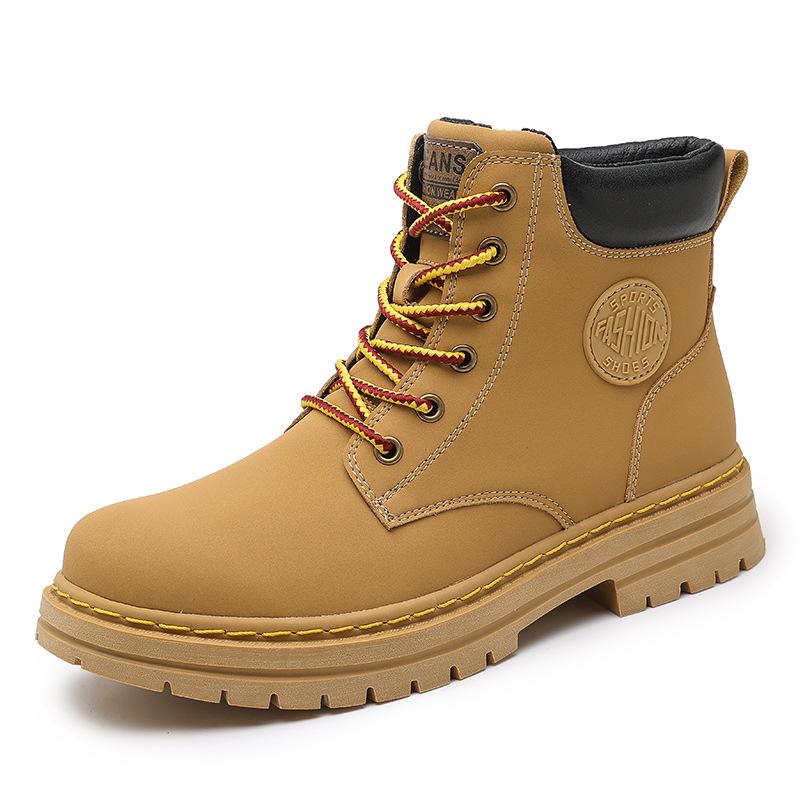 

Шестидырочные осенне-зимние ботинки из ревеня, повседневные высокие ботинки на шнуровке, ботинки Мартина, мужские рабочие ботинки с большой головой 44