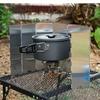 Outdoor Folding Cassette Stove Aluminum Wind Shield Camping Picnic Cooking Flat Gas Stove Alcohol Stove Windproof Cover