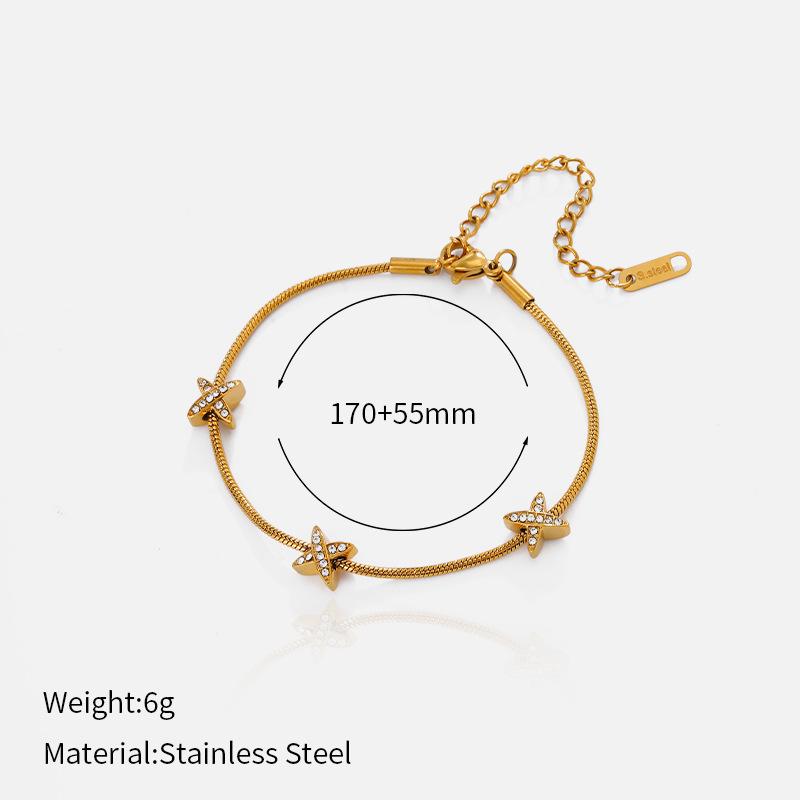 Vacuum Plated 3D Flower Diamond Bracelet Fashion Versatile Jewelry Accessory
