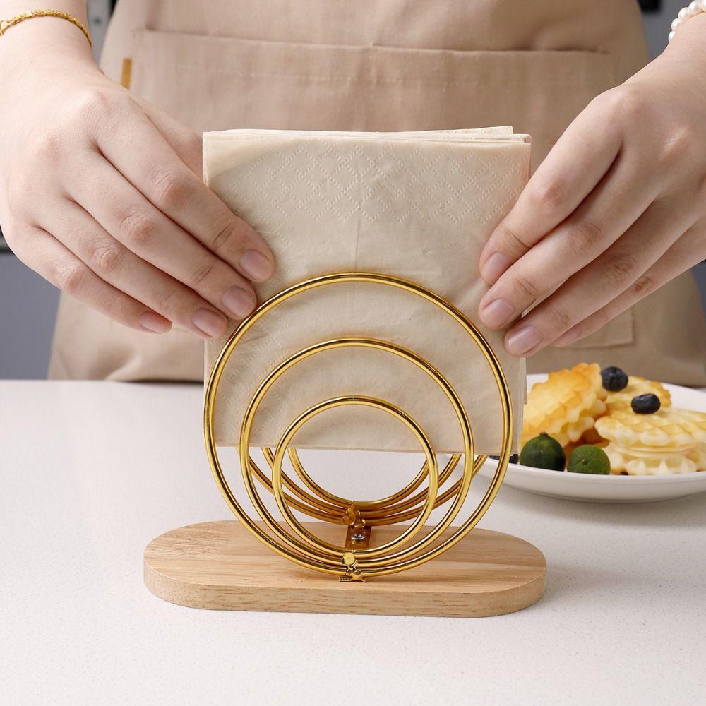 Space-Saving Tissue Storage Rack Freestanding Paper Towel Container Metal Napkin Holders  Kitchen