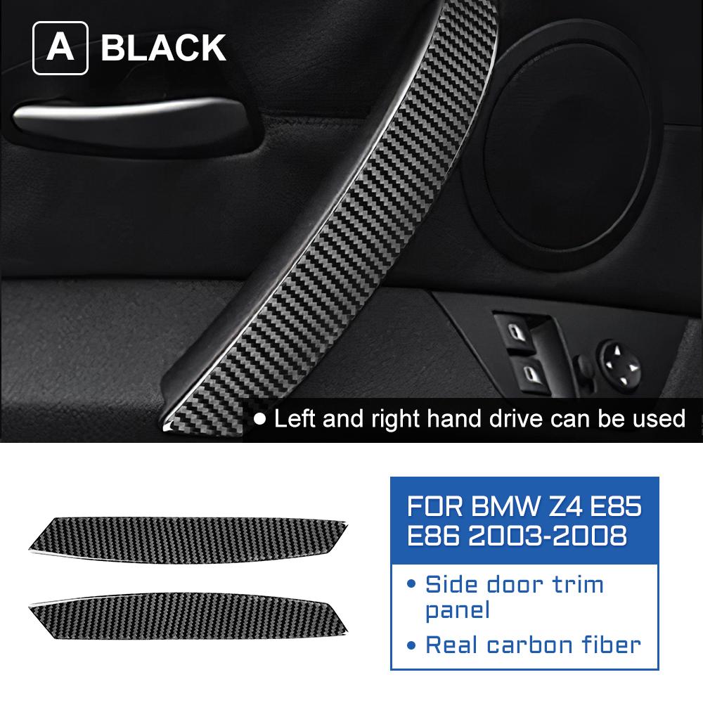 Carbon Fiber Door Pull Cover Sticker for BMW Z4 E85 E86 2003-2008 Interior Trim