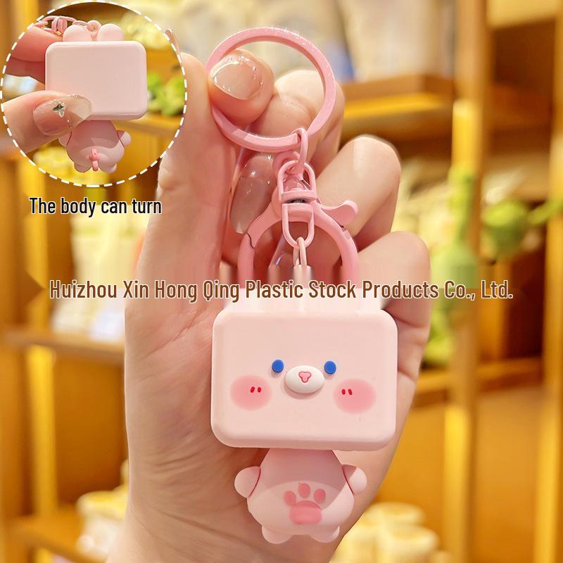 Adorable Panda & Rabbit Cartoon Keychain - Perfect Student Backpack Charm & Creative Small Gift