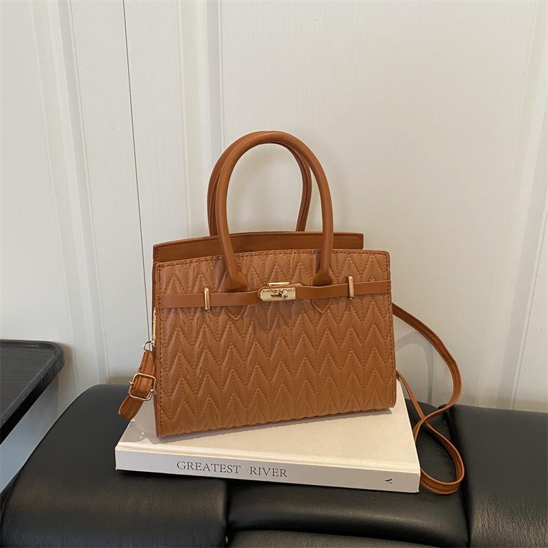Bamboo Leaf Pattern Women's Handbag, Women's Shoulder Bag, Crossbody Bag, Office Bag