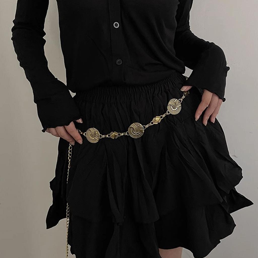 Stylish Metal Waist Belt for Women Adjustable Length Fashionable Accessory for Dresses and Pants