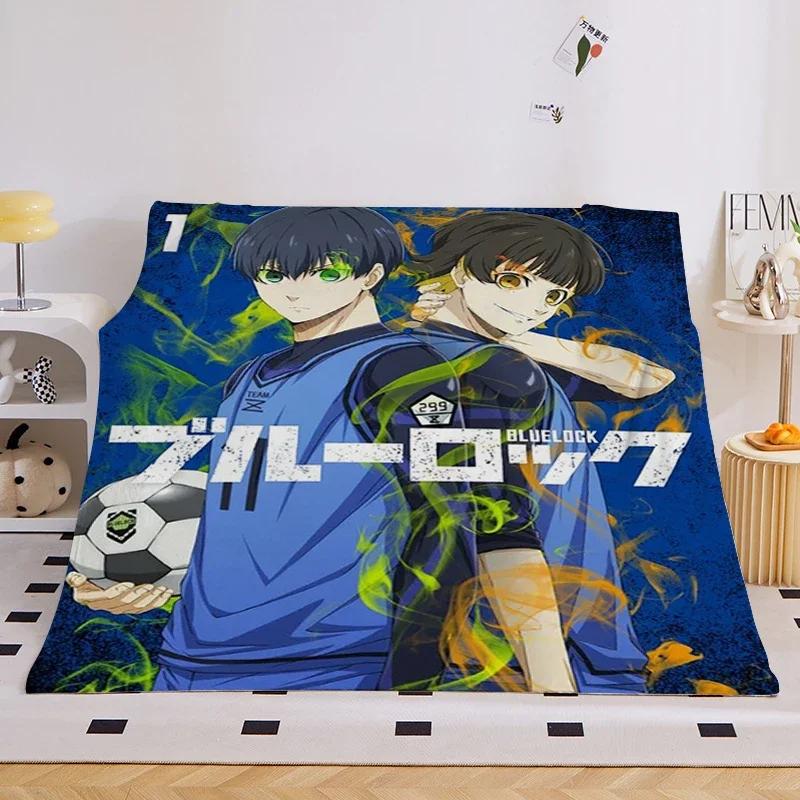 Anime Flannel Blanket Sofa B-Blue Lock Microfiber Bedding King Size Warm Winter Bed Fleece Camping Nap Fluffy Soft Blankets