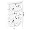 Paper airplanes with hearts wallpaper for living room and bedroom 50x1000