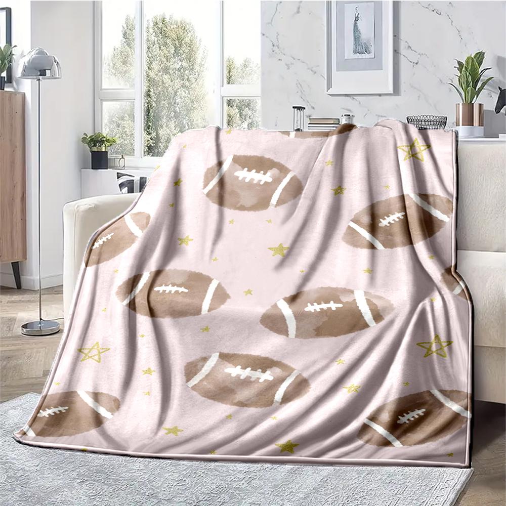 American Football Theme Printed Blanket - Perfect for Couch, Bed, Travel & Outdoor Use | Machine Washable, Cozy & Durable.