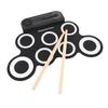 Electronic Drum Practice Pad Built in Sound Effects Silicone Roll Up Drum with Wooden Drumsticks